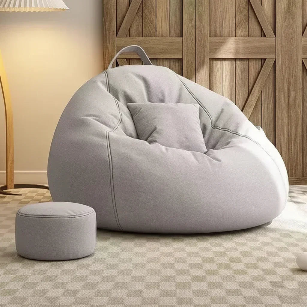 Bean Bag Sofa Floor Chair — Armless Design, Reinforced Wide Base, Graded Fill