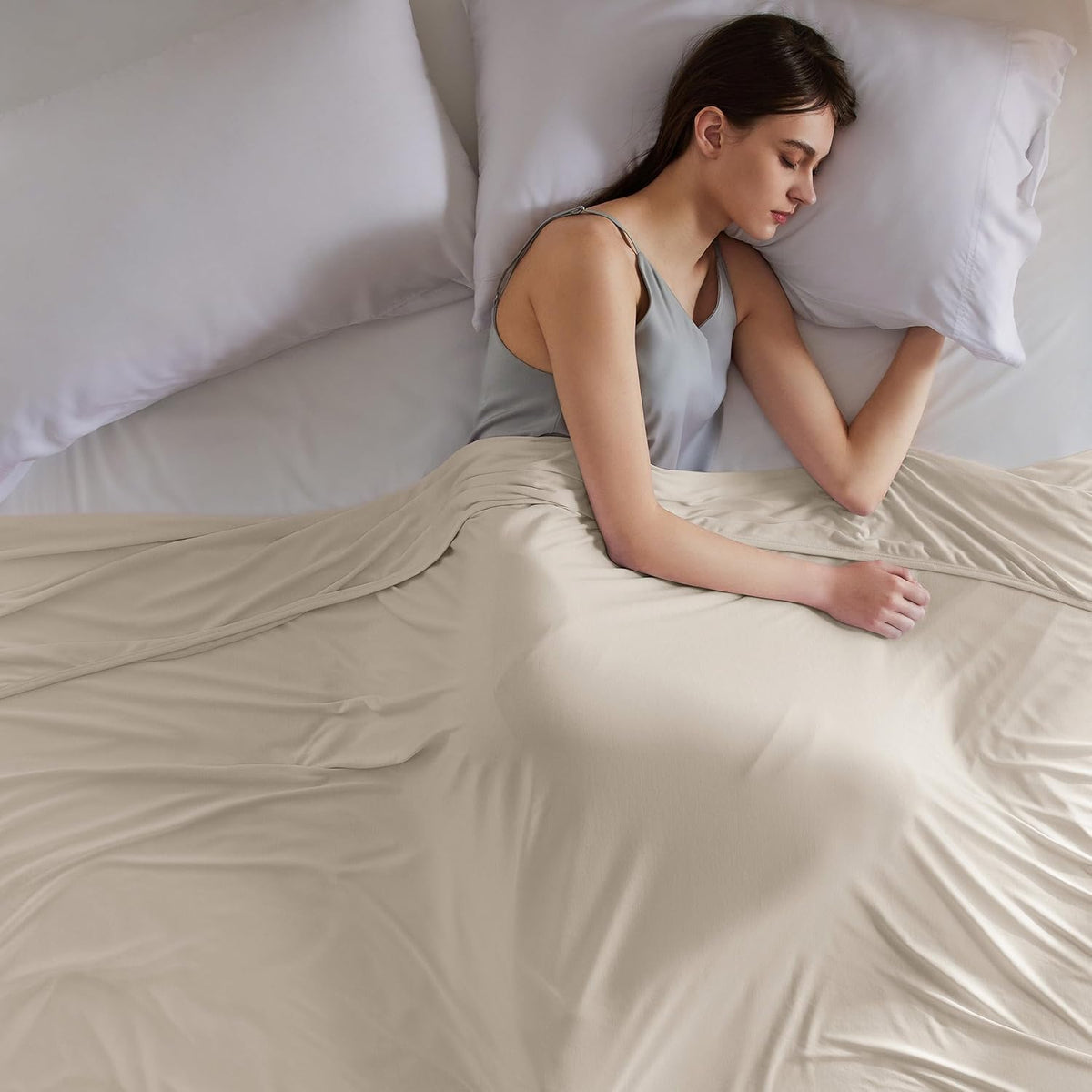 Cozy Comfort bambus-kølende plaid - let, temperaturregulerende