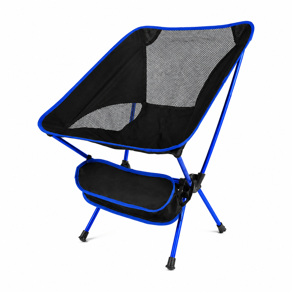 Sammenleggbar campingstol - aluminiumsramme - 600D polyesternett - 150 kg - bæreveske - 4 farger | meowbutter