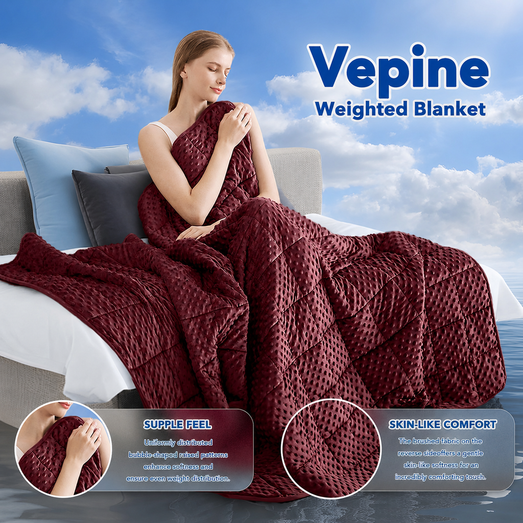 Cozy Comfort Gewichtsdecke mit Punktmuster — Kühlender Mikrofaserbezug, gleichmäßige Gewichtsverteilung