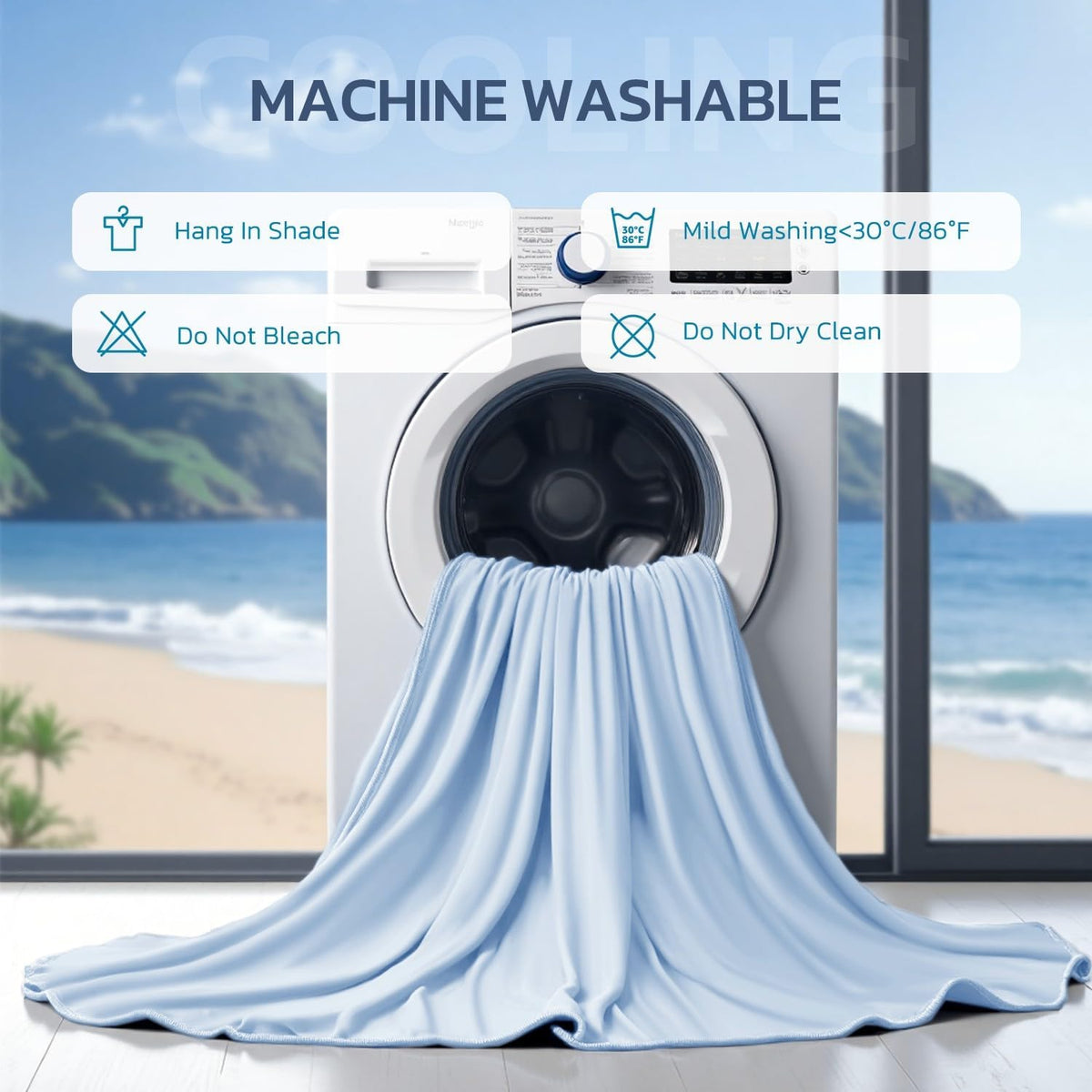 Couverture rafraîchissante grand format Queen Cool Comfort — indice de tissu Q-Max supérieur à 0.4