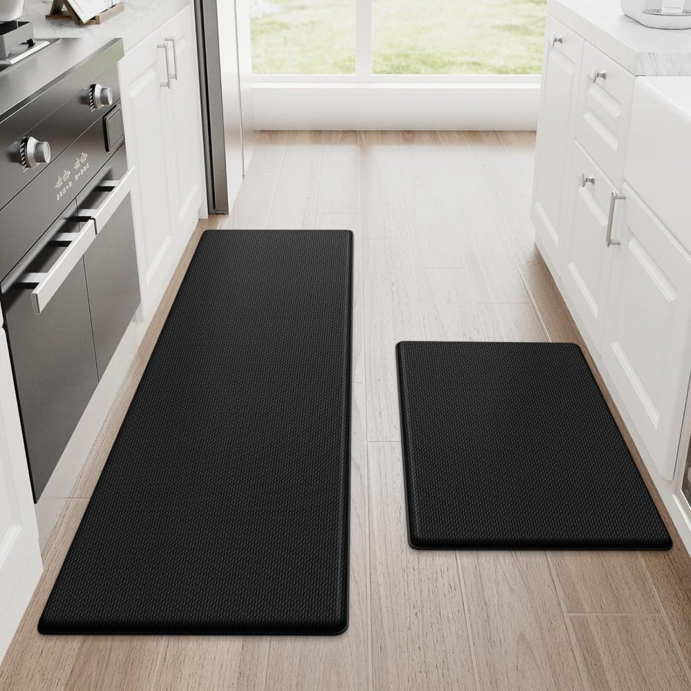 Ergonomic Cushioned Kitchen Mat — Resilient Foam Core, Non-Slip PVC Shell