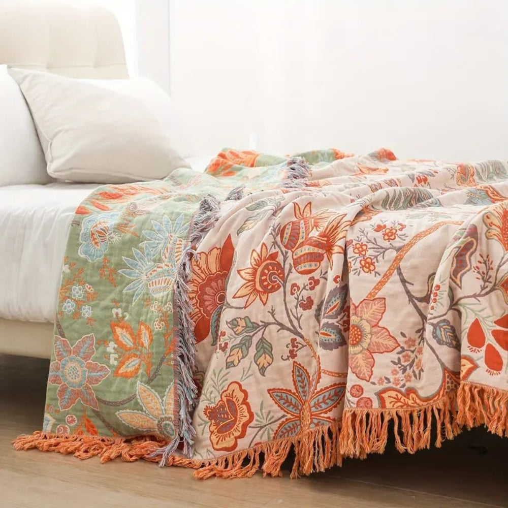 Coperta con Frange a Fiori Stile Boho | Meowbutter