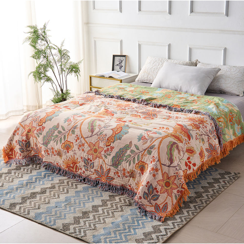 Coperta con Frange a Fiori Stile Boho | Meowbutter