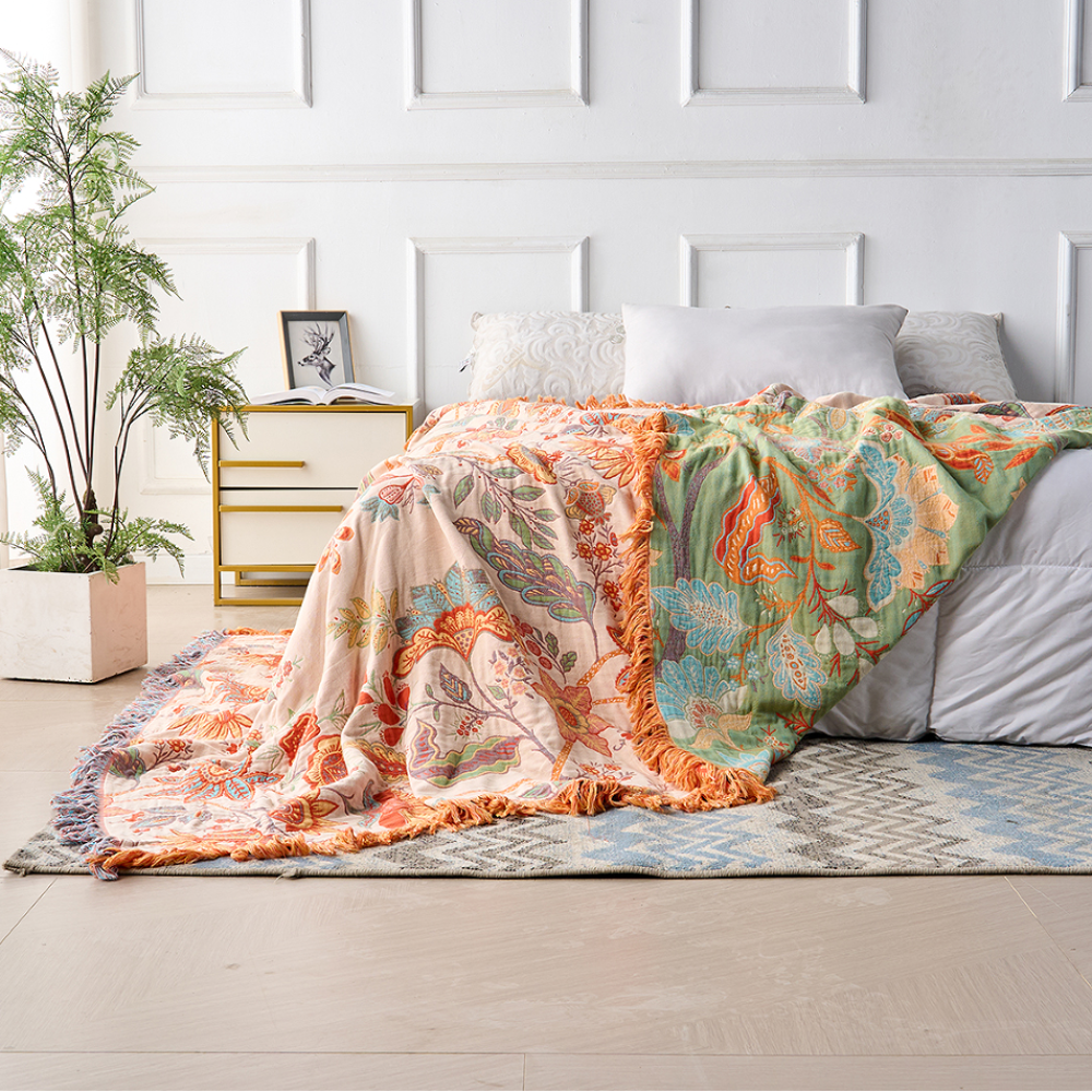 Coperta con Frange a Fiori Stile Boho | Meowbutter