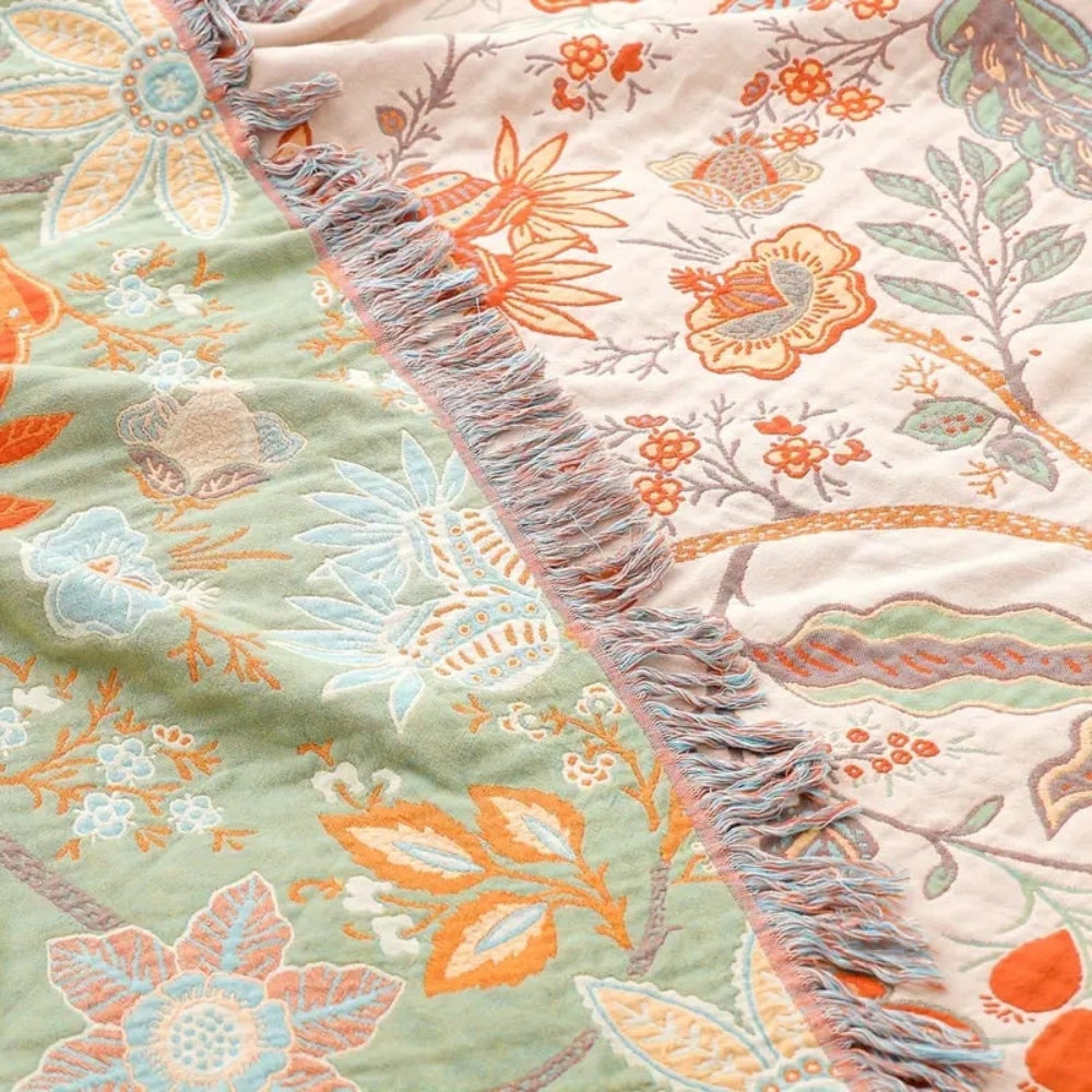 Coperta con Frange a Fiori Stile Boho | Meowbutter