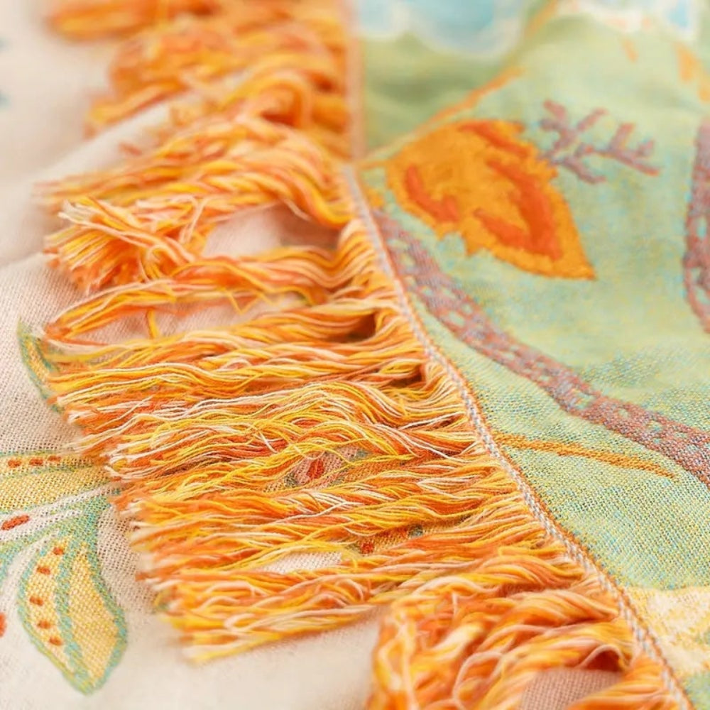 Coperta con Frange a Fiori Stile Boho | Meowbutter