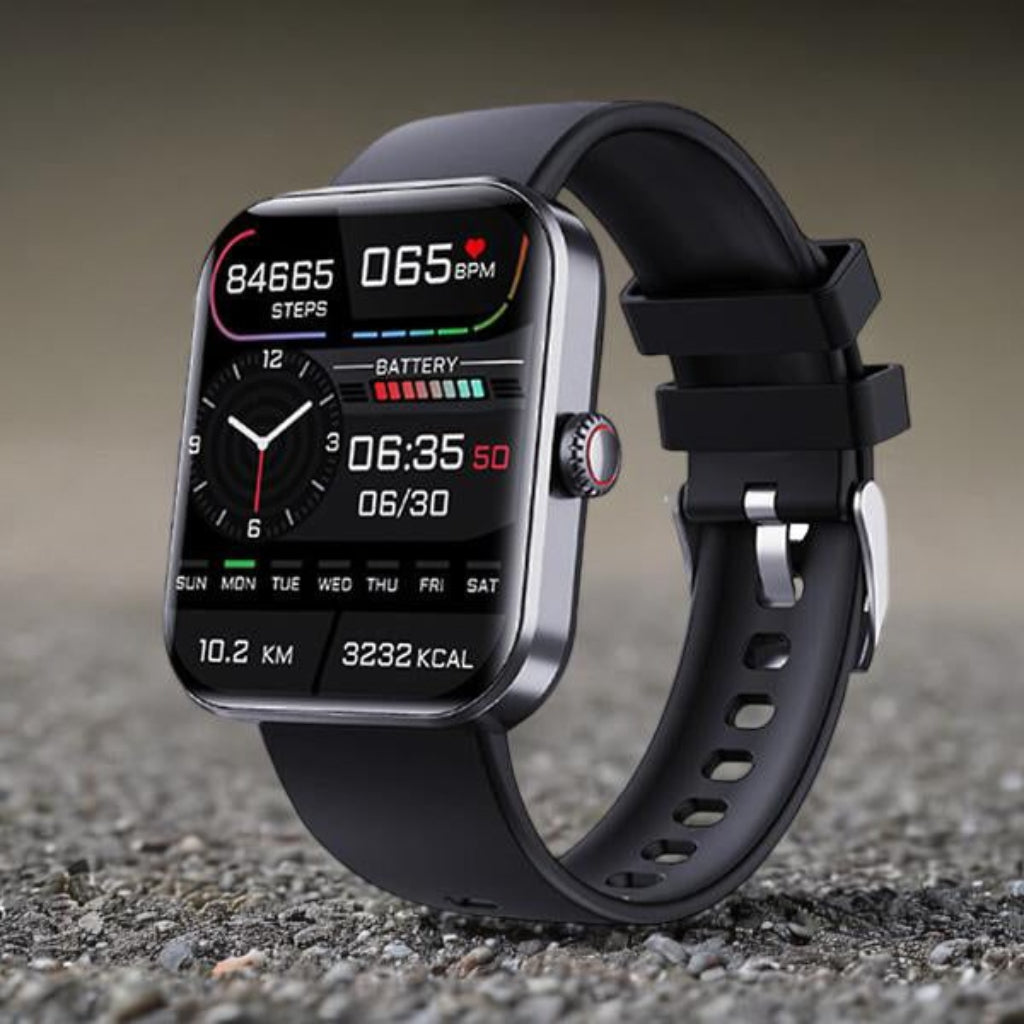 Smartwatch per il monitoraggio della salute - Rilevamento cardiaco e del glucosio, nero e rosa
