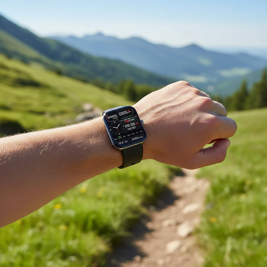 Smartwatch per il monitoraggio della salute - Rilevamento cardiaco e del glucosio, nero e rosa