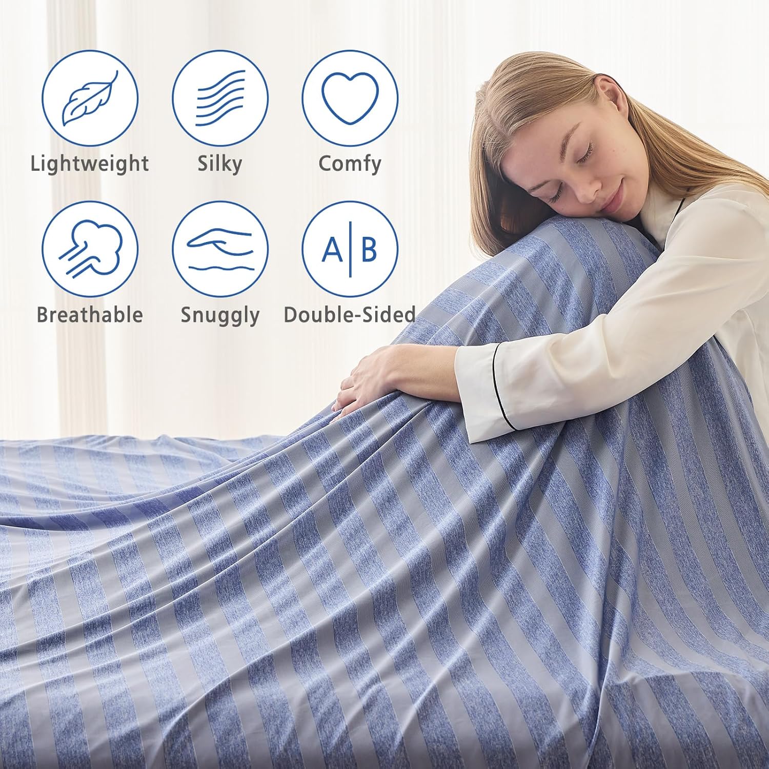 Chill Comfort Arc Chill Cooling Blanket — Lightweight, Breathable Double Layer Weave
