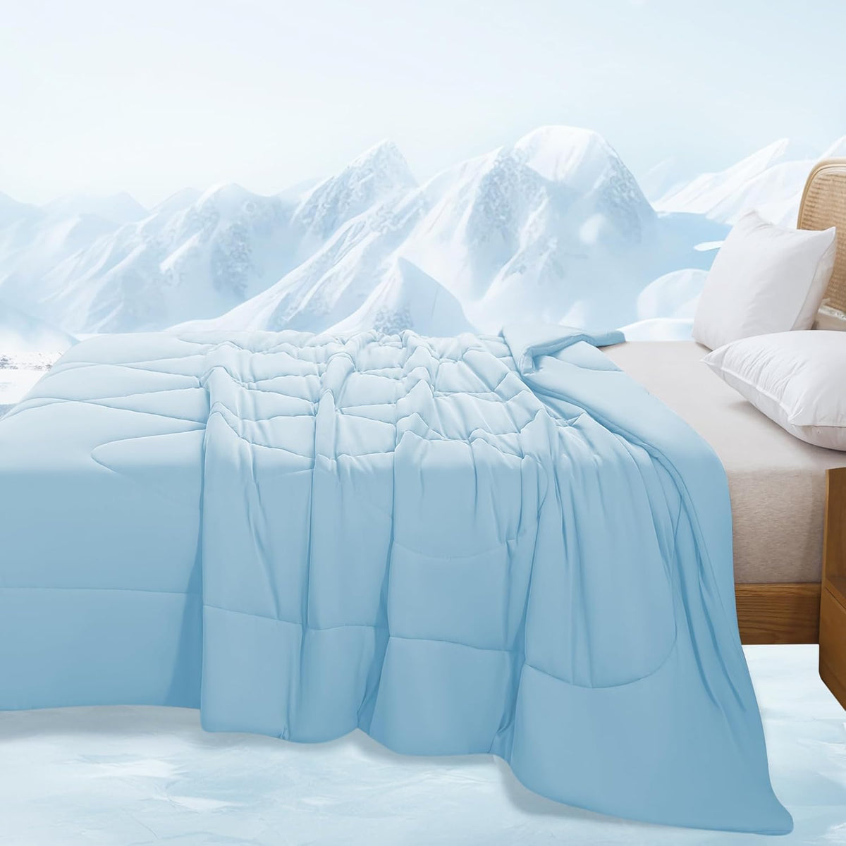 Couverture rafraîchissante double face Cozy Comfort - design évacuant l'humidité et diffusant la chaleur