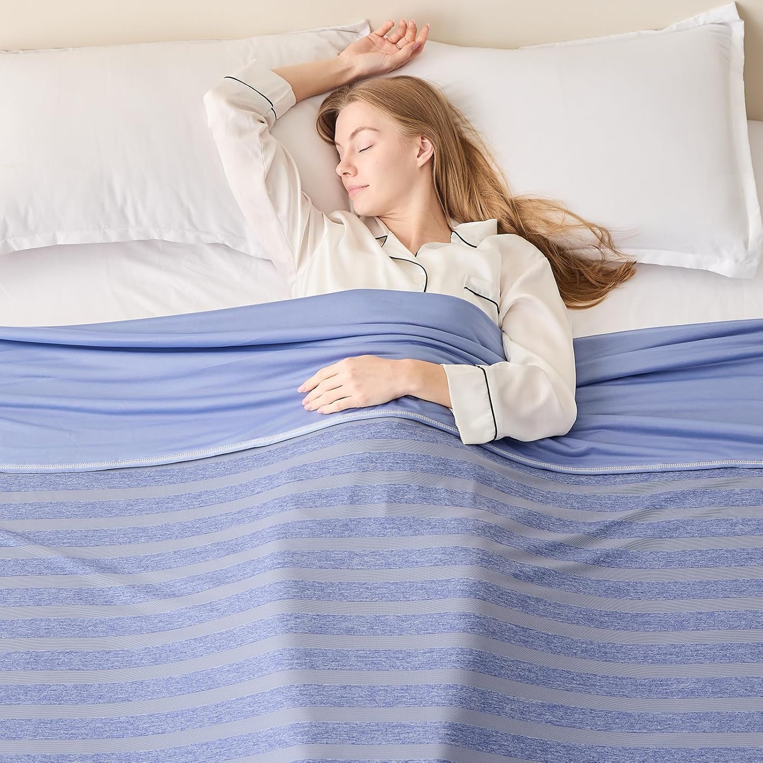 Chill Comfort Arc Chill Cooling Blanket — Lightweight, Breathable Double Layer Weave