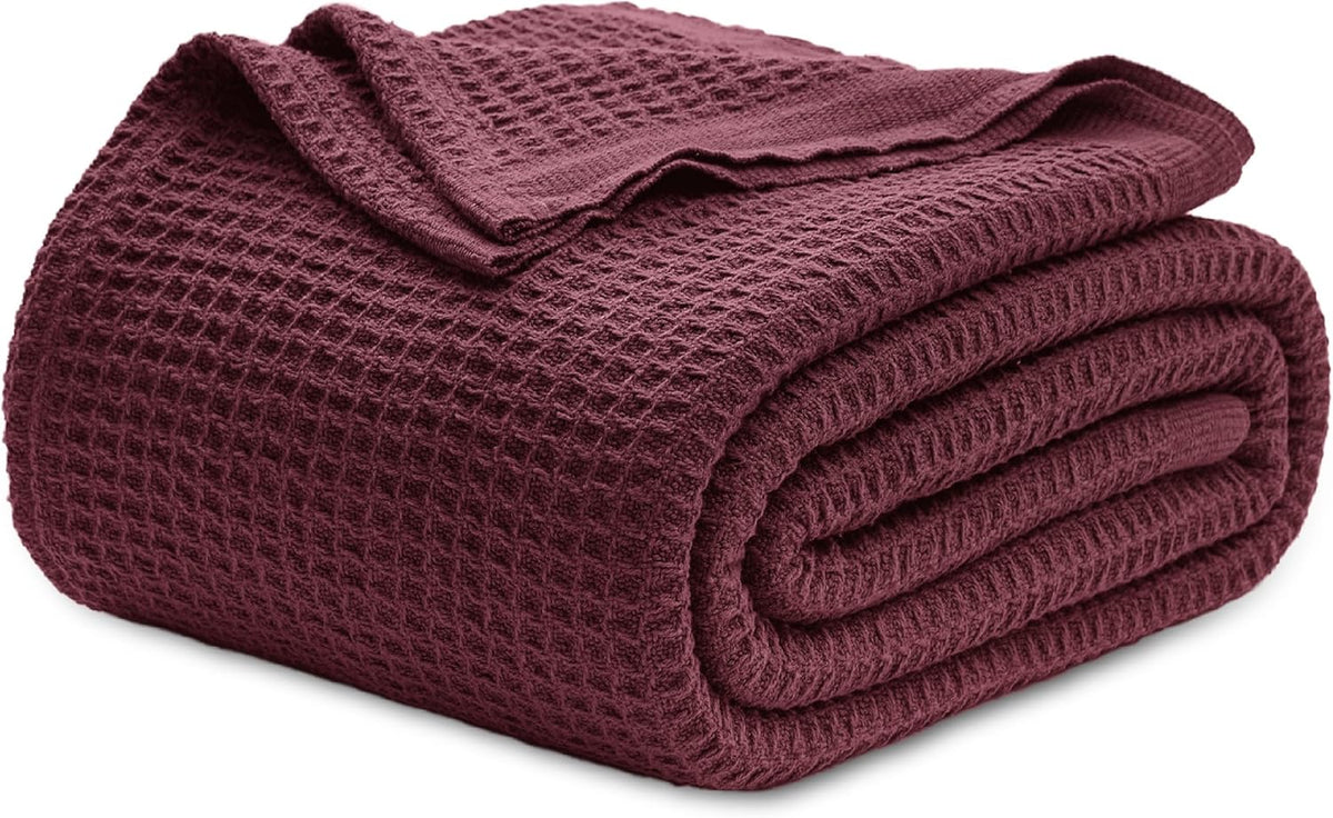 Waffelpiqué-Decke aus 100 % Baumwolle von Cozy Haven in Queensize — weiche, atmungsaktive, offen gewebte Struktur