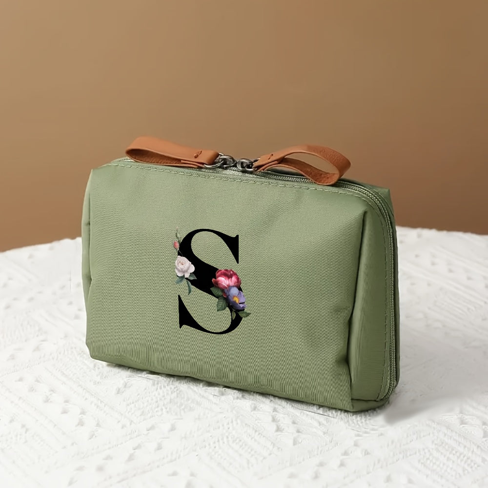 Structured Polyester Travel Makeup Case – Compact Cosmetic Organizer in Black