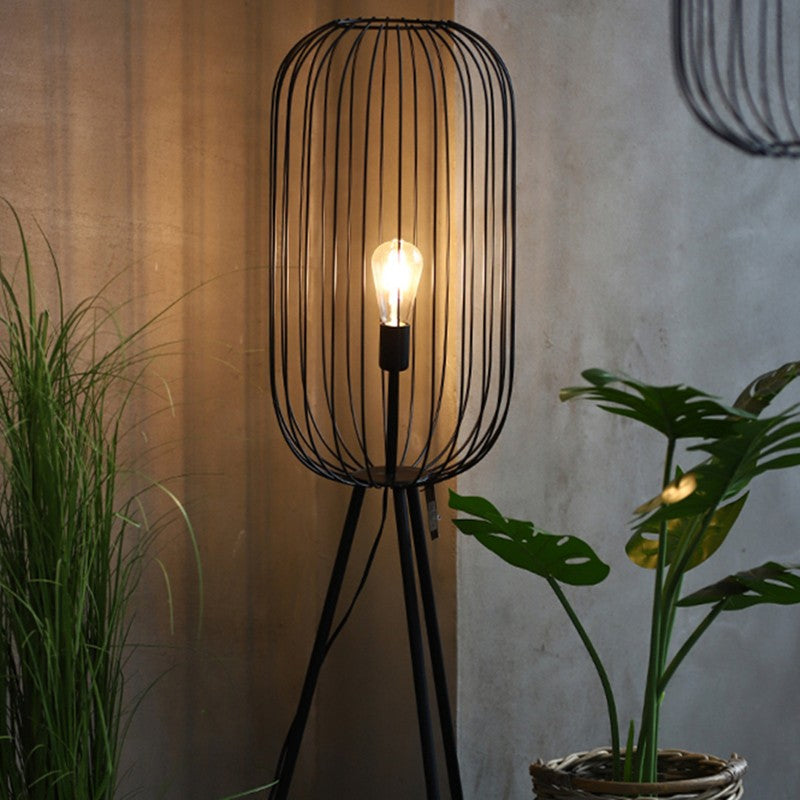 Elowen Striped Cage Floor Lamp