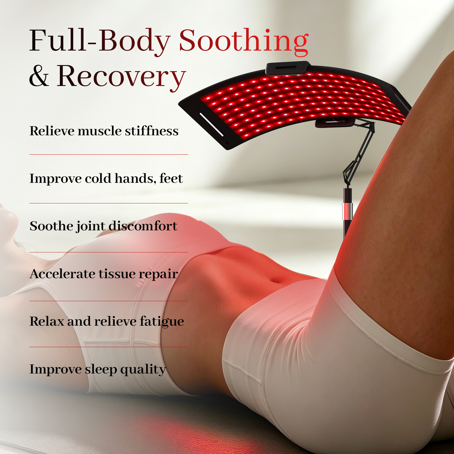 Adjustable Dual-Light Panel for Daily Stiffness and Full-Body Radiance