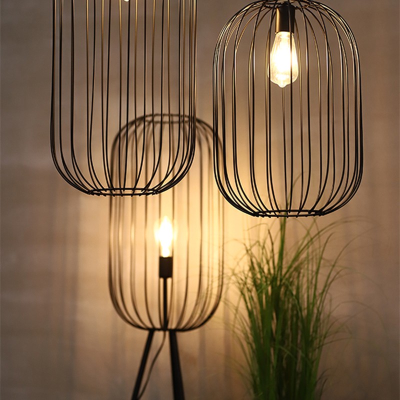 Elowen Striped Cage Floor Lamp