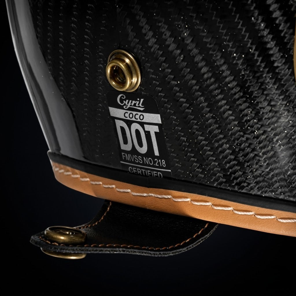 Capacete Retro Aberto em Fibra de Carbono – Certificado DOT - Meowbutter