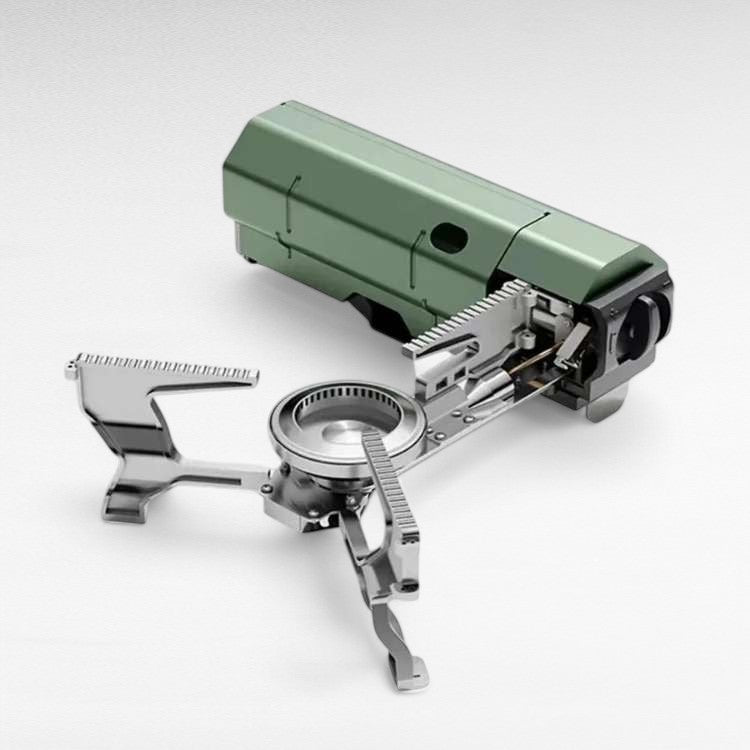 Camping Gas Burner - Windproof Fuel-Efficient - Compact Foldable - Army Green & Khaki | meowbutter