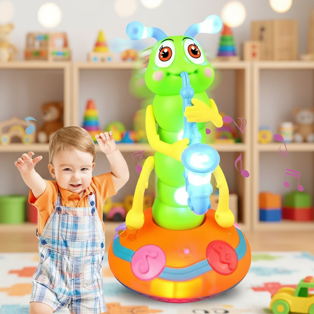 Motorized Dancing Caterpillar Baby Toy — Integrated Music Player, Glowing Lights