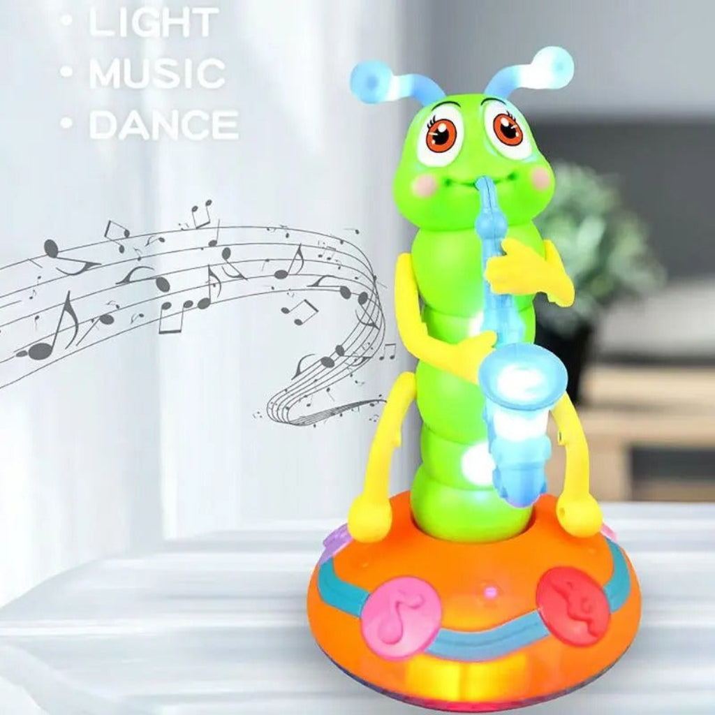 Motorized Dancing Caterpillar Baby Toy — Integrated Music Player, Glowing Lights