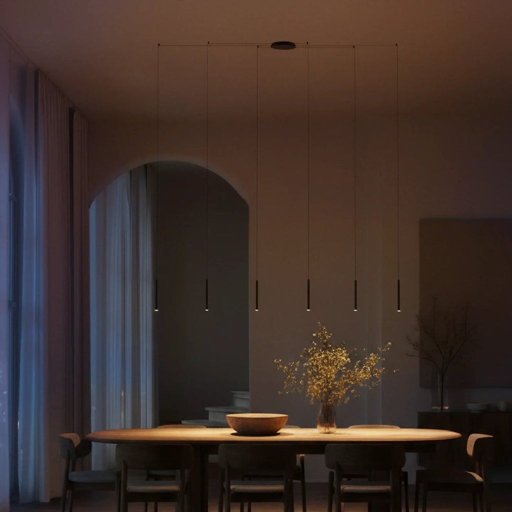 Modern Geometric Pendant Light — Height Adjustable Suspension Cable