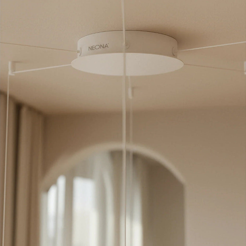 Modern Geometric Pendant Light — Height Adjustable Suspension Cable