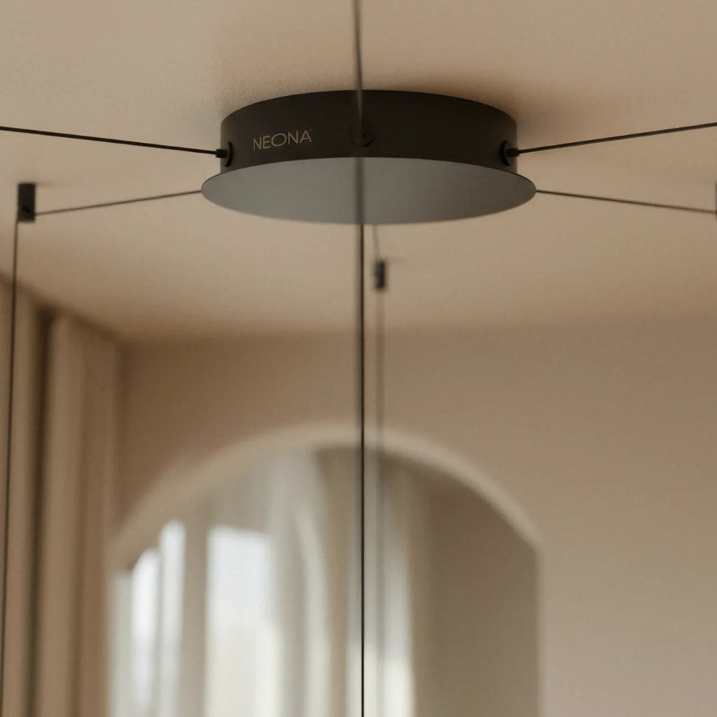 Modern Geometric Pendant Light — Height Adjustable Suspension Cable