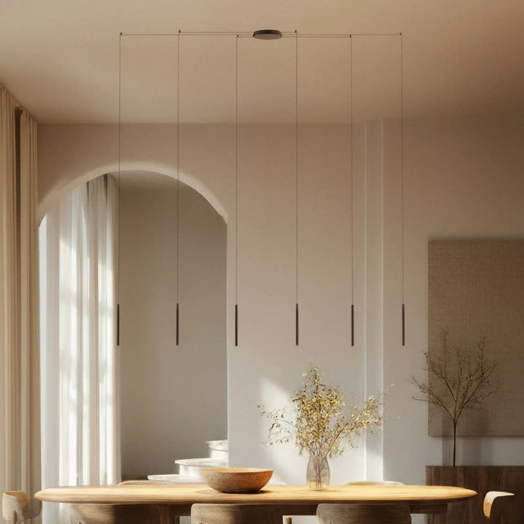 Modern Geometric Pendant Light — Height Adjustable Suspension Cable
