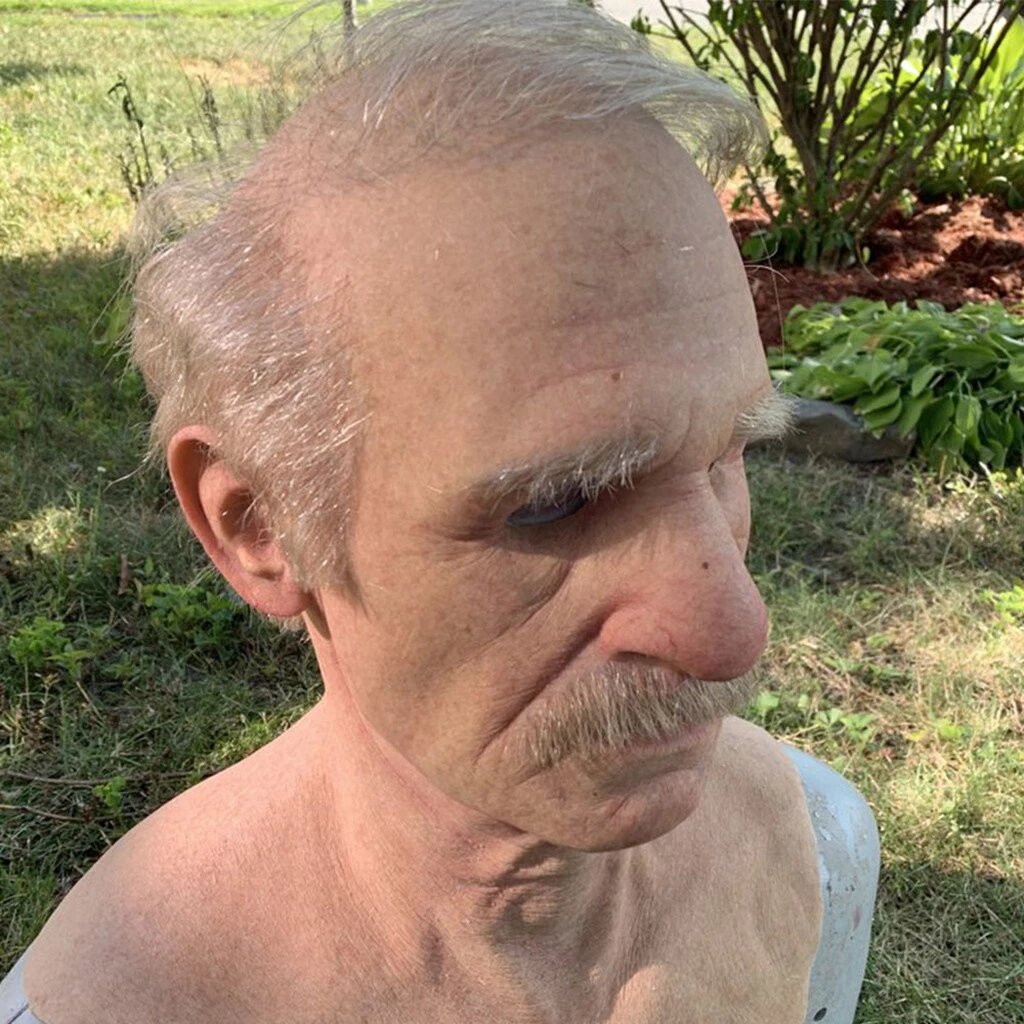 Realistic Latex Halloween Mask - Old Man Design - Costume Accessory | meowbutter