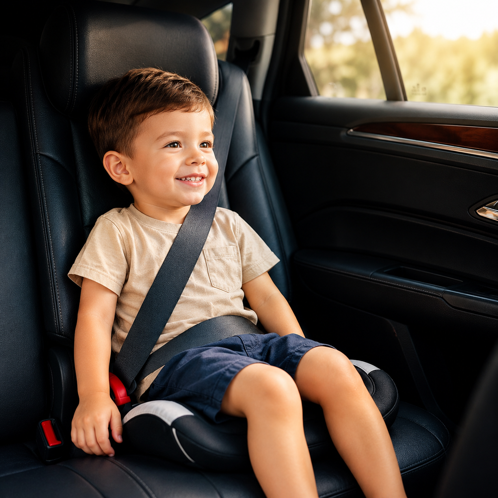 Adjustable Kids Booster Seat — Ergonomic Support, Ages 3 to 12