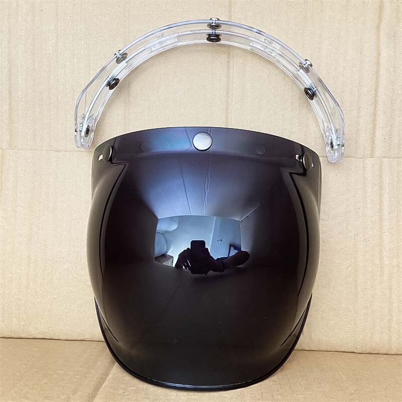 Retro Bubble Shield Visor – Three-Buckle Design - Meowbutter
