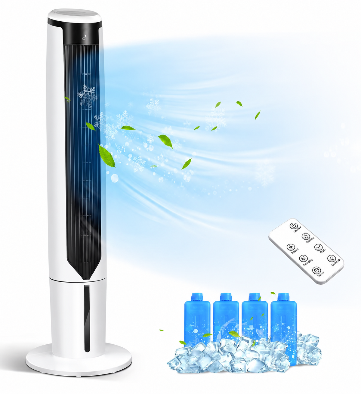 Cooling Breeze Portable Tower Air Cooler – Quiet Operation, Evaporative Cooling Technology