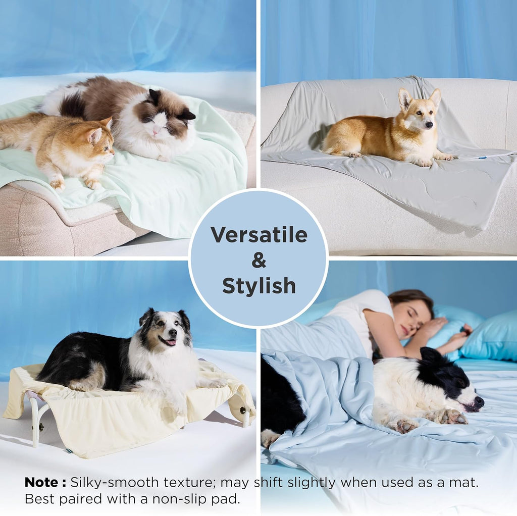 Cozy Paws stort køletæppe til hunde — åndbart fyld med luftkerne, let, vaskbart