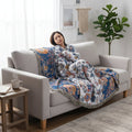 Floral Boho Cooling Throw Blanket — Lightweight Cotton Fabric