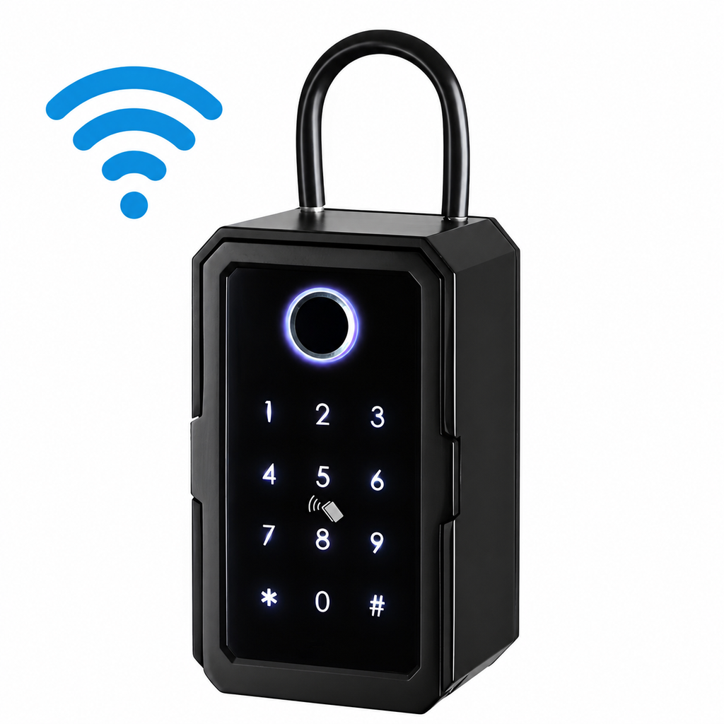 Smart Key Lockbox - Accesso Wi-Fi e impronta digitale - Controllo tramite app - Codice di accesso - Con o senza gateway | meowbutter