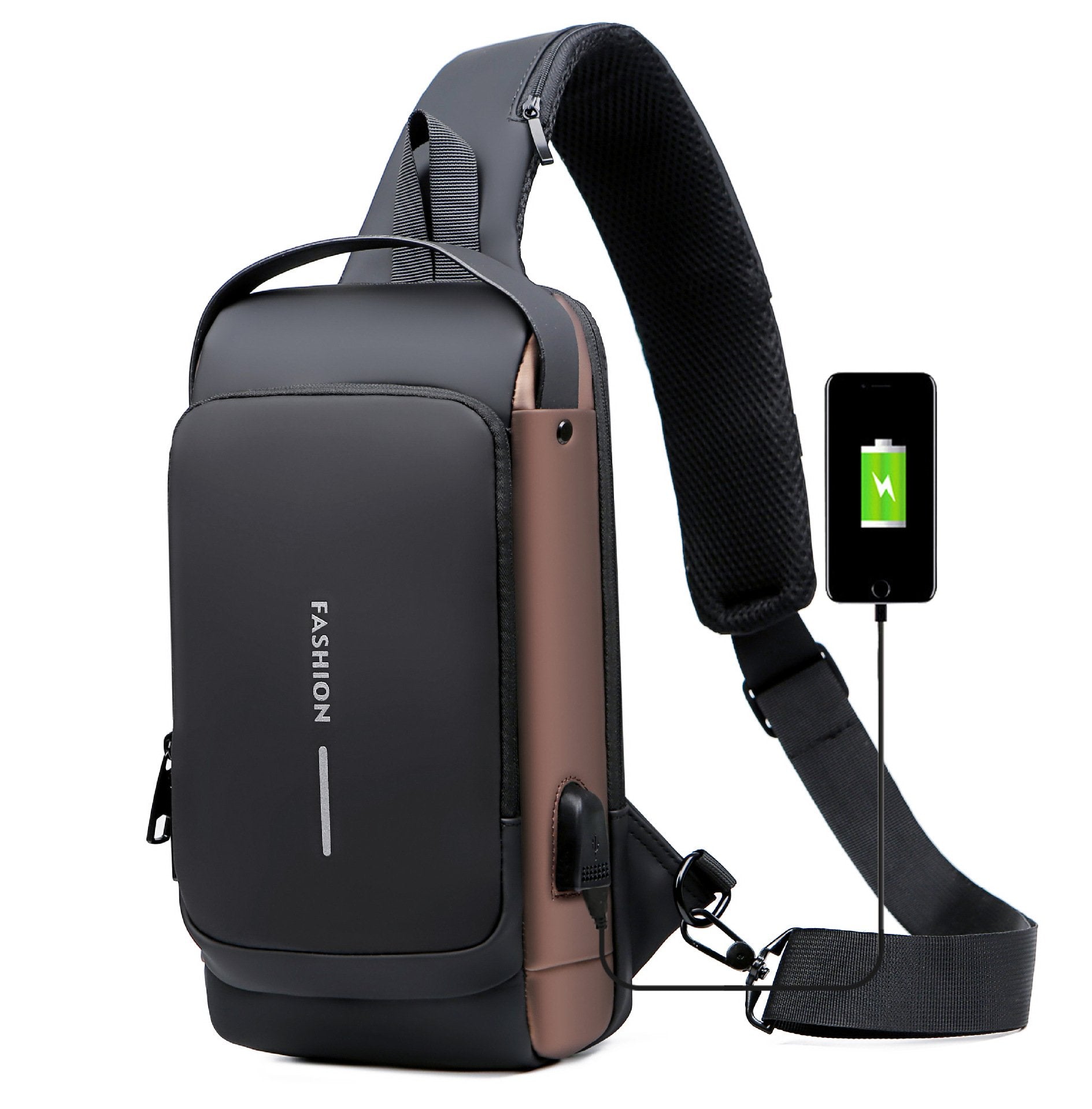 Waterproof Crossbody Bag - Anti-Theft Hidden Zip - USB 3.0 Charging Port - Oxford - Unisex | meowbutter