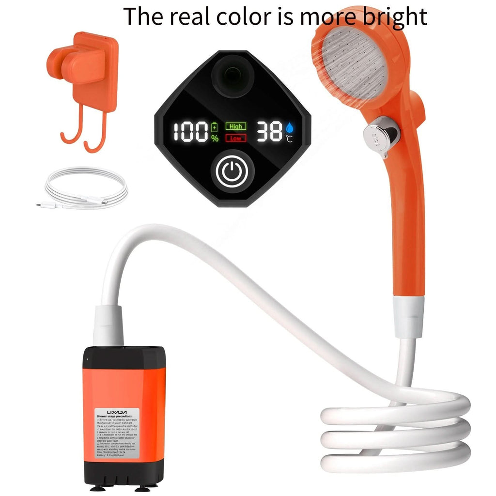 Portable Camping Shower Pump with Pressure-Boost Shower Head | meowbutter
