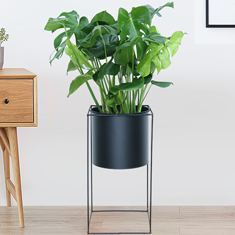 Metal Indendørs Planteholder | Moderne Sort Rektangulær Planteholder | Meowbutter