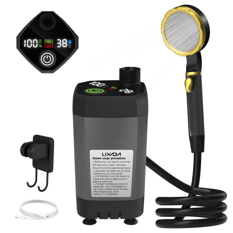 Portable Camping Shower Pump with Pressure-Boost Shower Head | meowbutter