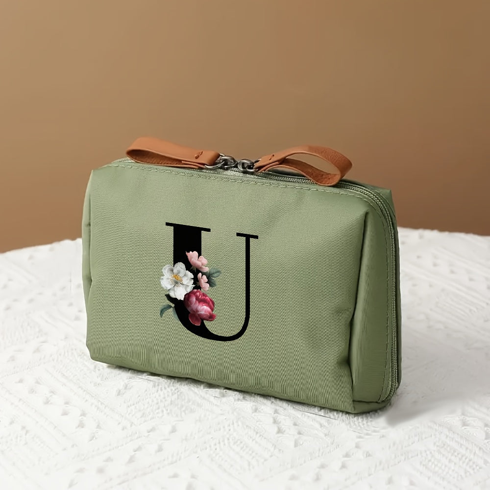 Structured Polyester Travel Makeup Case – Compact Cosmetic Organizer in Black