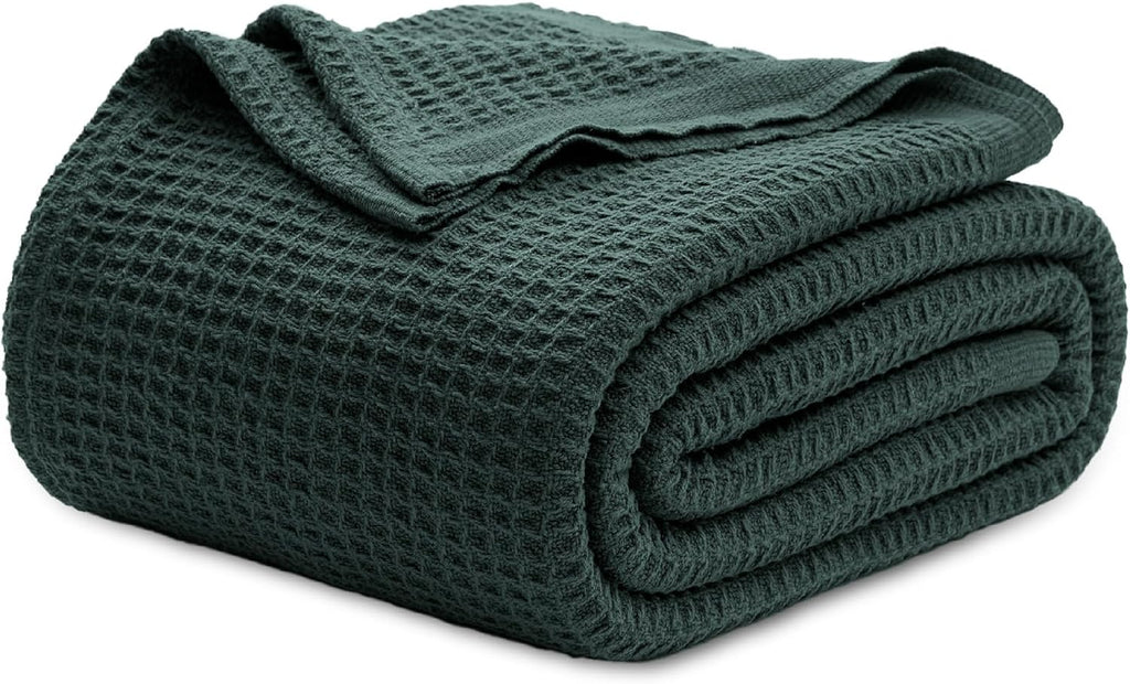 Waffelpiqué-Decke aus 100 % Baumwolle von Cozy Haven in Queensize — weiche, atmungsaktive, offen gewebte Struktur