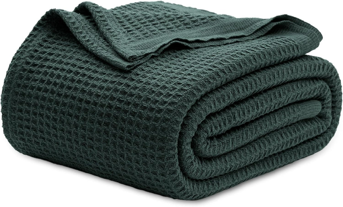 Waffelpiqué-Decke aus 100 % Baumwolle von Cozy Haven in Queensize — weiche, atmungsaktive, offen gewebte Struktur