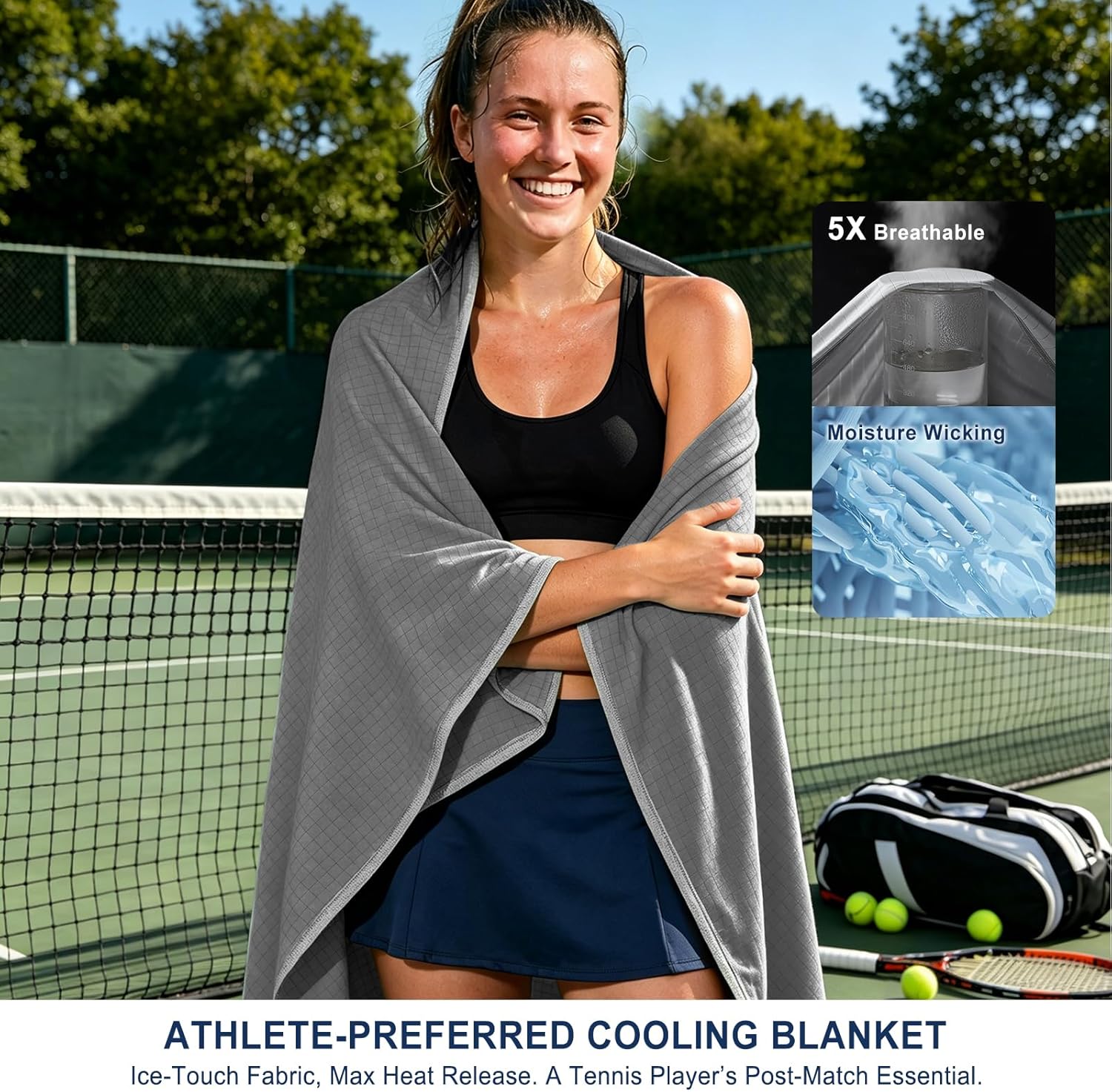 Chill Comfort Reversible Cooling Blanket — Breathable Design, Rapid Heat Extraction