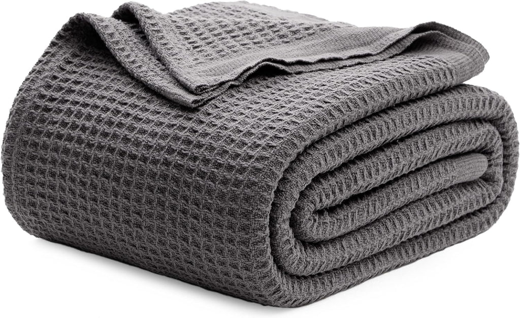 Waffelpiqué-Decke aus 100 % Baumwolle von Cozy Haven in Queensize — weiche, atmungsaktive, offen gewebte Struktur
