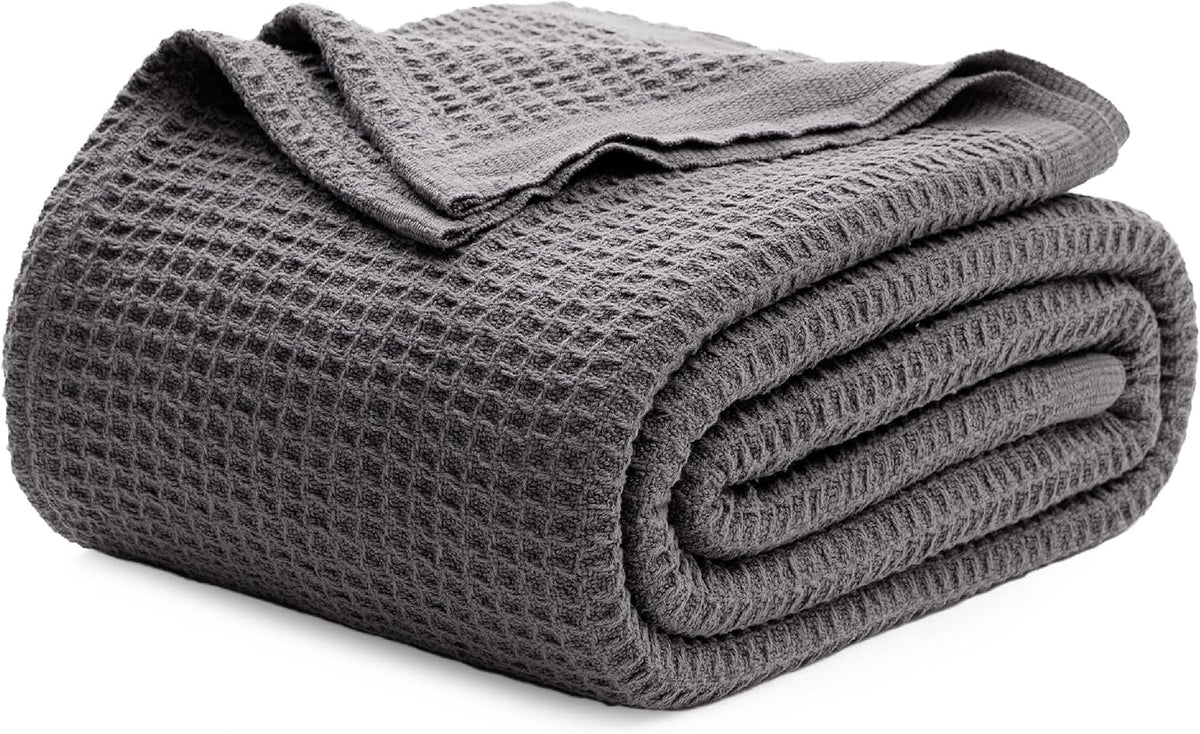 Waffelpiqué-Decke aus 100 % Baumwolle von Cozy Haven in Queensize — weiche, atmungsaktive, offen gewebte Struktur