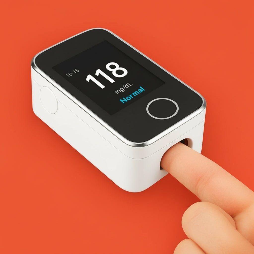Ikke-invasivt pulsoksymeter for fingertuppen — måler oksygenmetning i blodet og puls