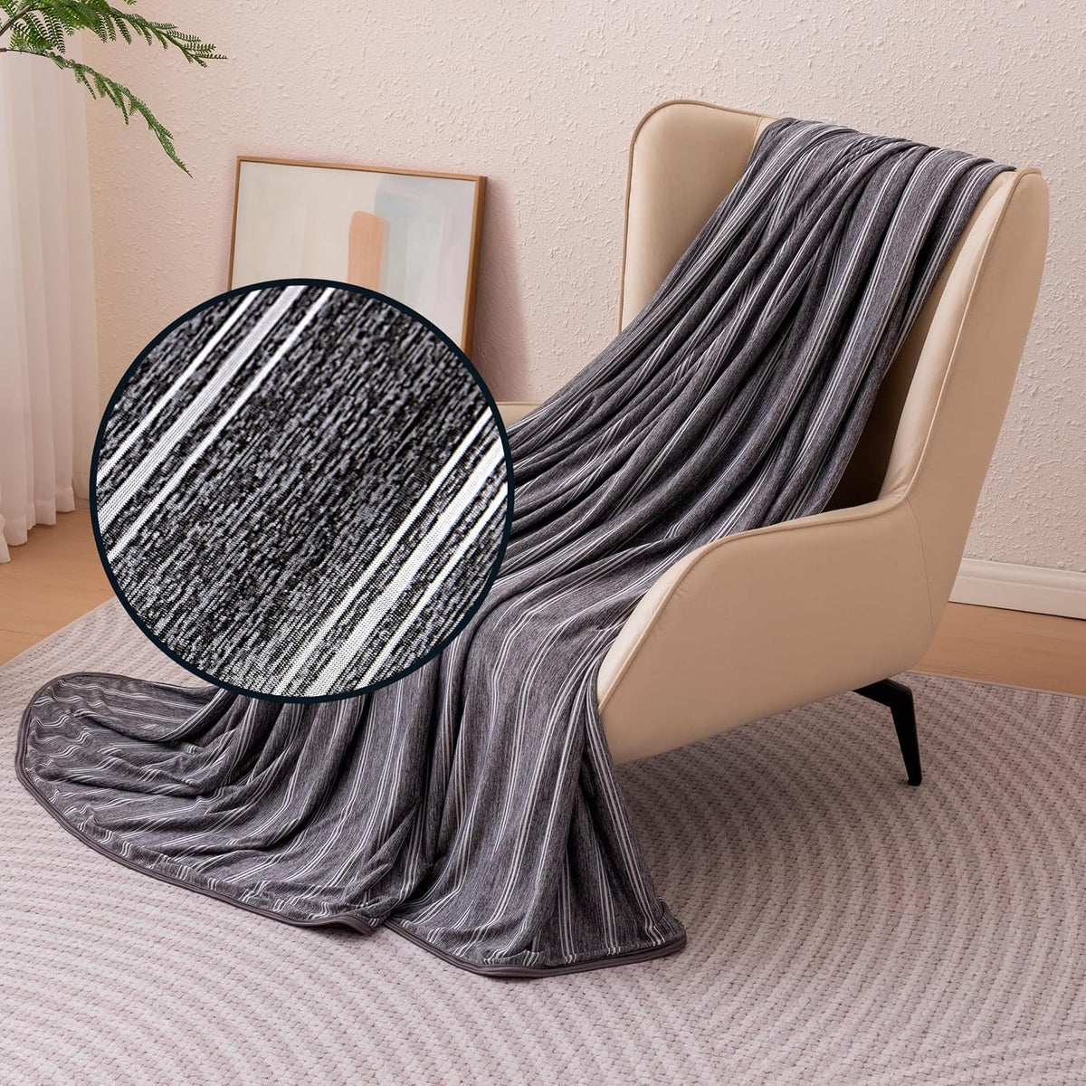 Cozy Comfort Wendedecke mit Streifen — Leichte, kühlende Decke