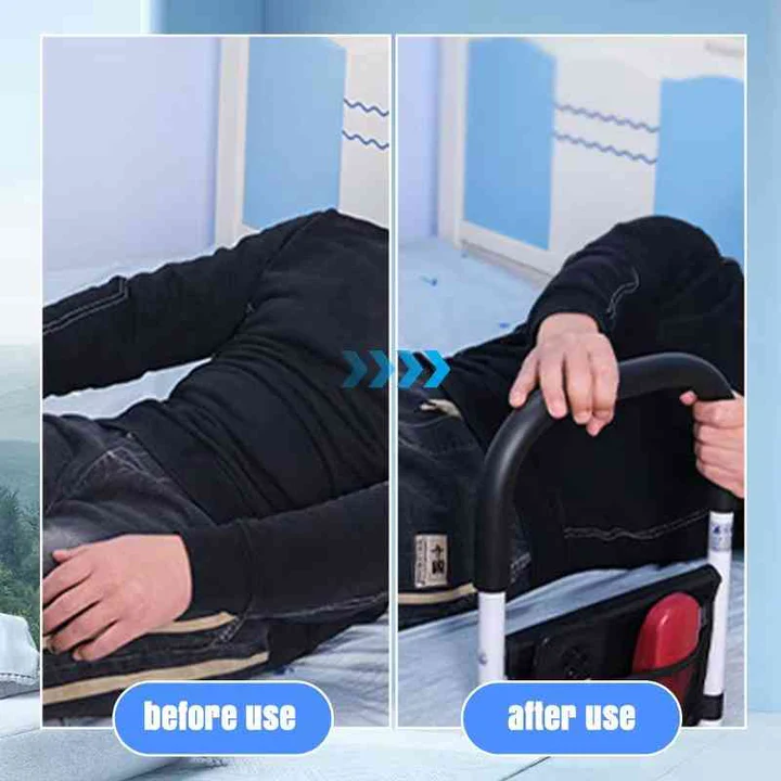 Barra de Cama para Idosos - Aço Reforçado - Pegada Almofadada - Sem Ferramentas - Regular, Lateral e Ajustável | meowbutter