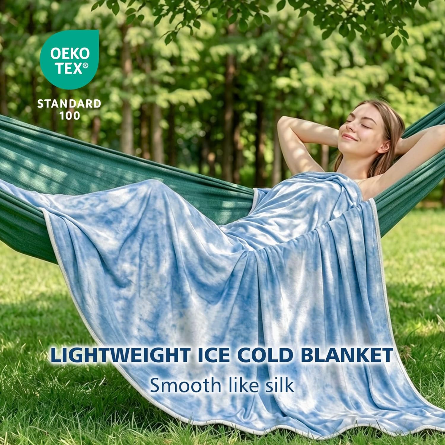 Chill Comfort Arc Chill Cooling Blanket — Lightweight, Breathable Double Layer Weave